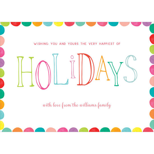 Colorful Holidays Flat Holiday Cards
